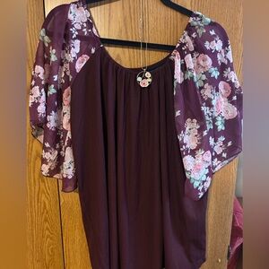 Floral Burgundy Women's Top